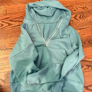 Teal Half-Zip Hoodie